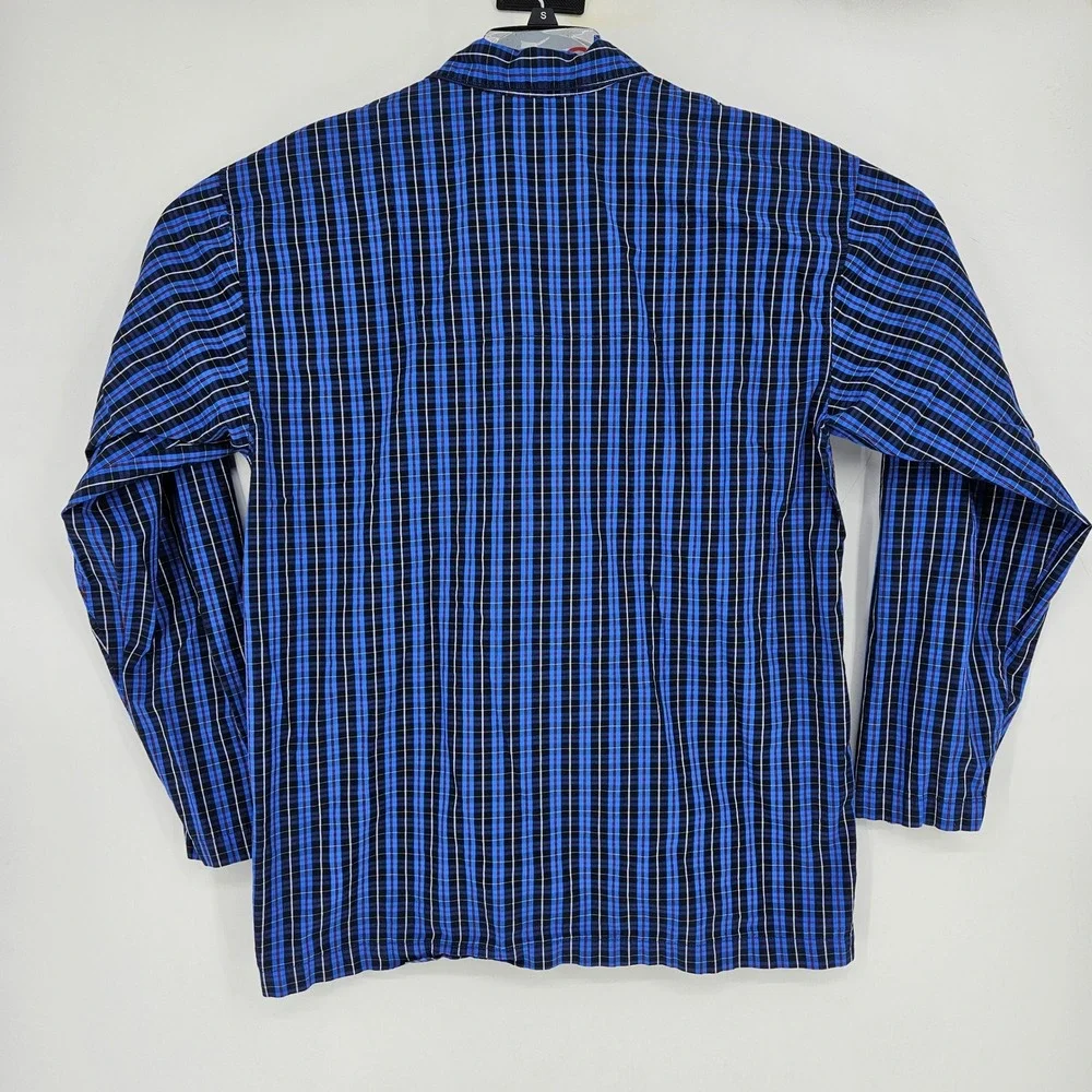 Polo Ralph Lauren‎ Pajama Shirt Mens Large Blue Plaid Cotton Long Sleeve Button